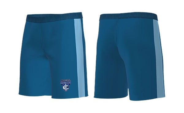 Juniors Blue Unisex Training Shorts With Side Pockets