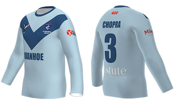 JG CRAIG SHIELD Blue Long Sleeve Training Tee