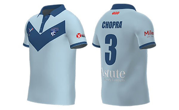 JG CRAIG SHIELD Blue Short Sleeve Playing Shirt